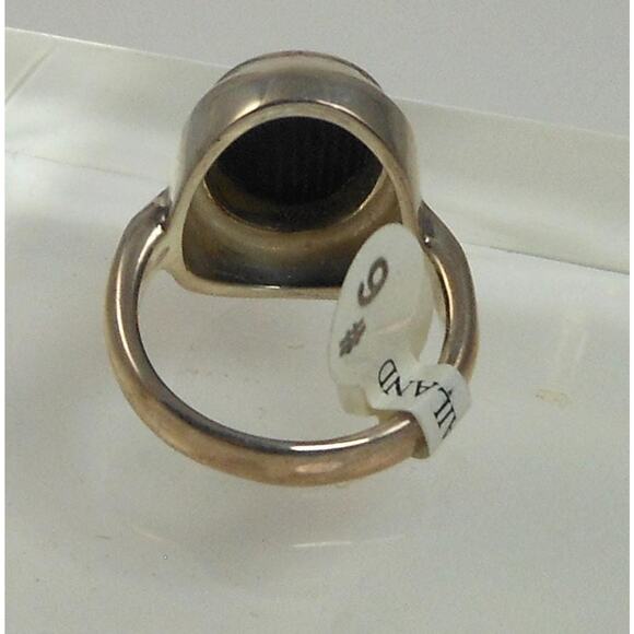 Elegant Vintage Sterling Silver Black Onyx Ring Size 6 925 Thailand NOS 6.5g - Picture 4 of 8